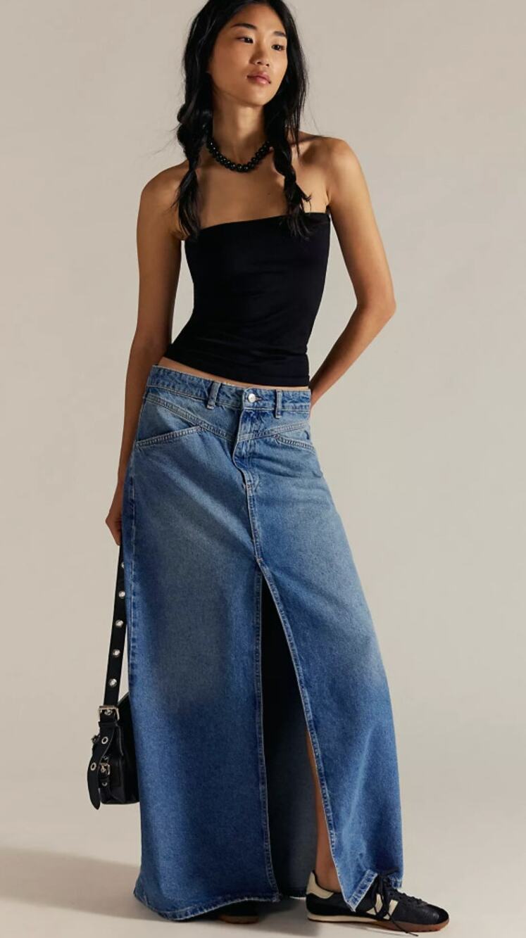 Free People We The Free Come As You Are Denim Maxi Skirt $118